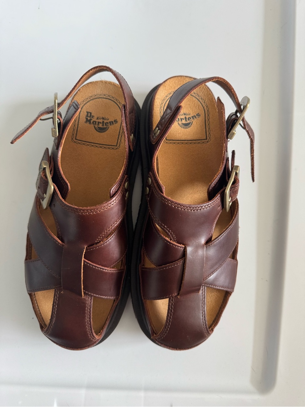 Dr. Martens Brown Leather Fisherman Sandals with Buckle